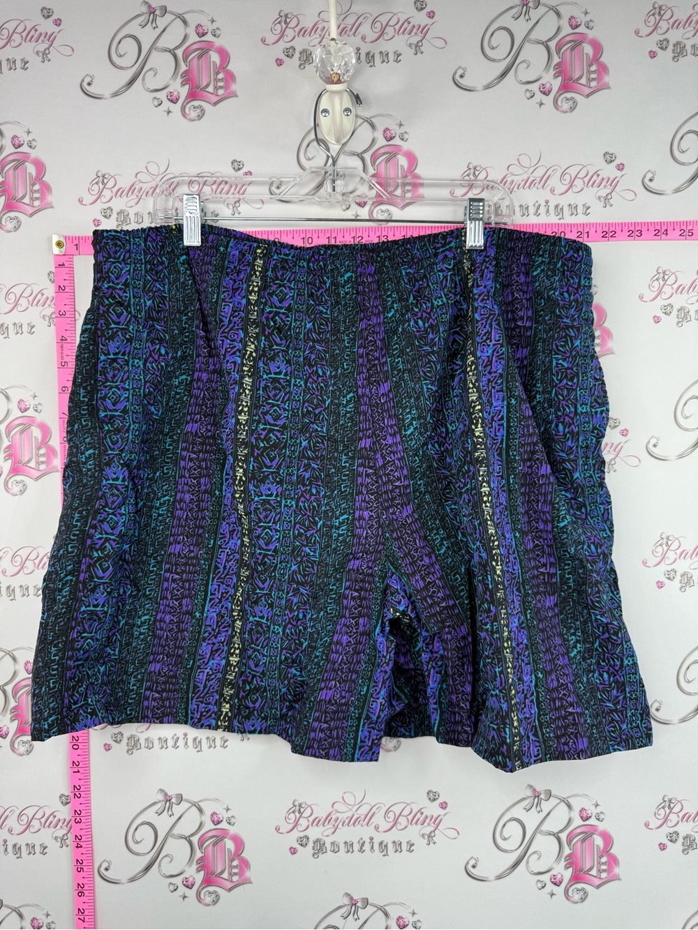 Christopher Rand the bay shorts Men's Purple & Teal Patterned Swim Trunks